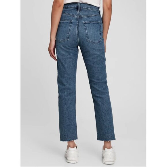 Gap Cheeky Straight Sky High ankle length blue denim jeans size 26, 2 regular - Picture 2 of 16